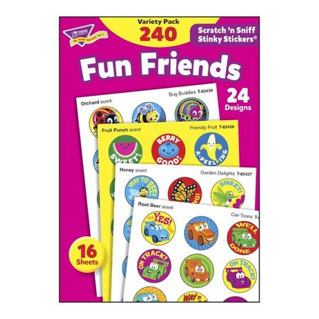 TREND ENTERPRISES Trend Enterprises 1597425 Fun Friends Stinky Stickers Variety Pack - Pack of 240 1597425